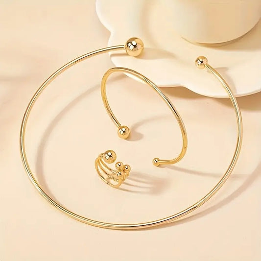 Chique roestvrijstalen set